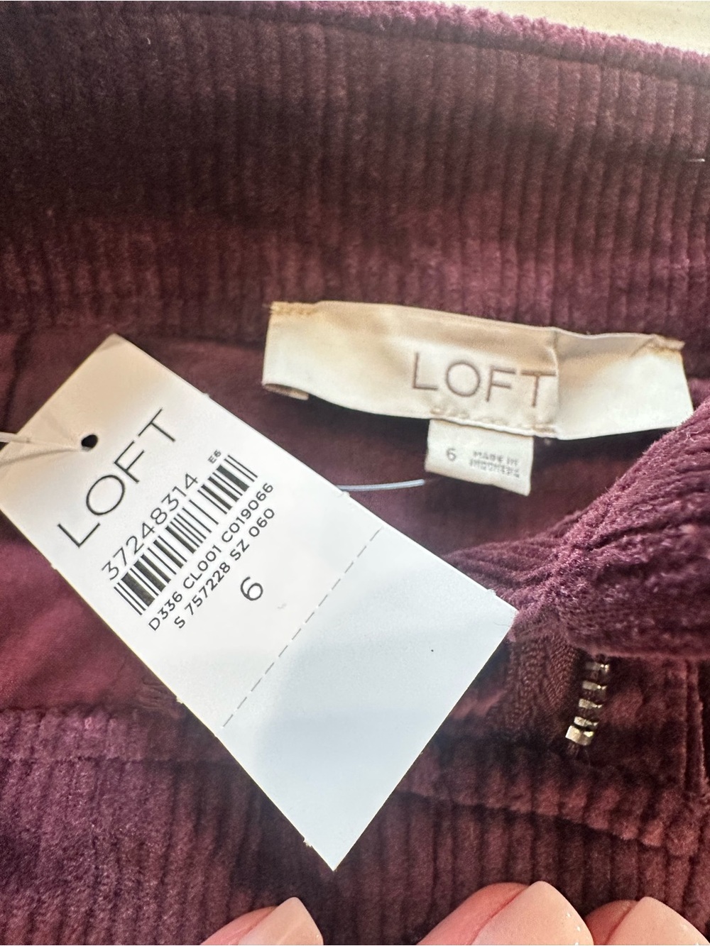 LOFT Girls' Corduroy Skirt in Deep Plum